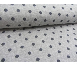 Jaquard Jersey Doubleface Dots grau
